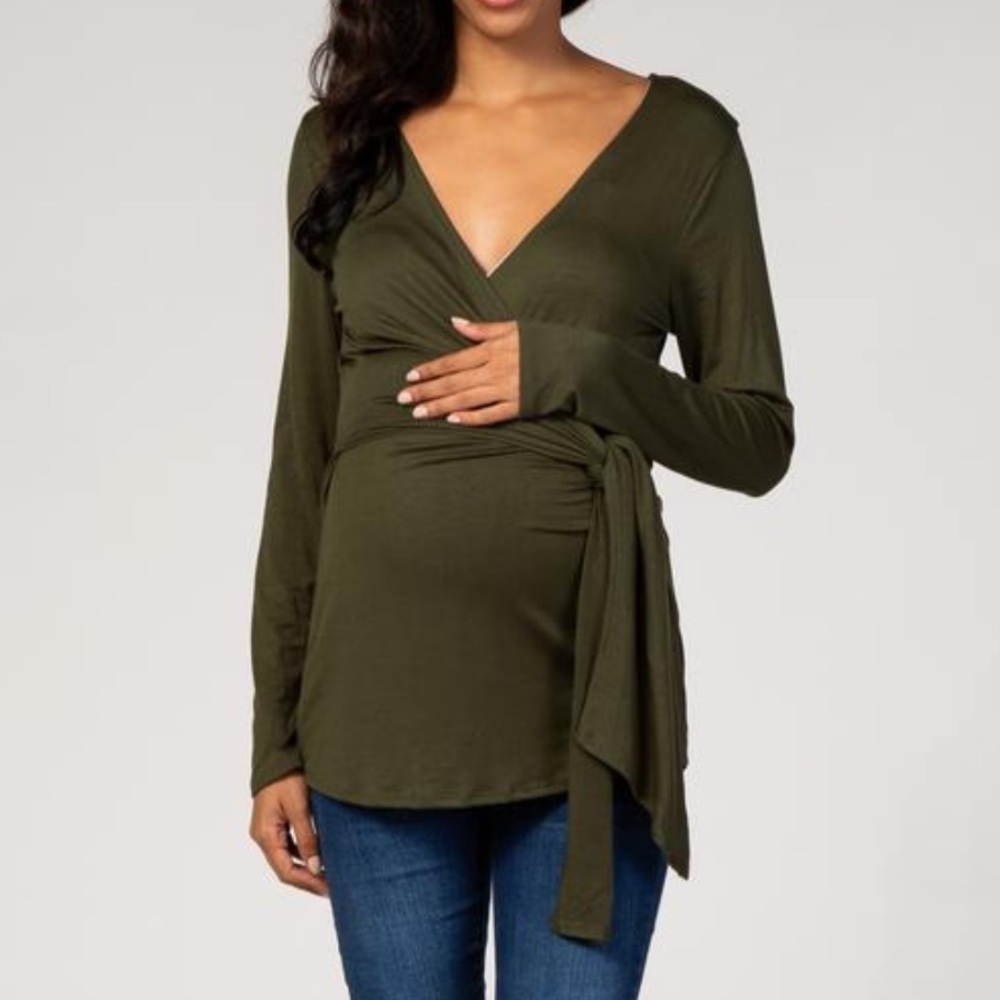 Pinkblush tie front maternity top